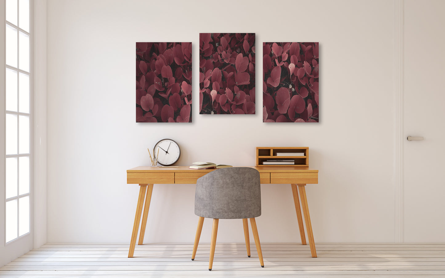 Leaves wall art, modern wall art, canvas painting , plant wall art, decorative gift, printable wall art set of 3, multi panel wall art