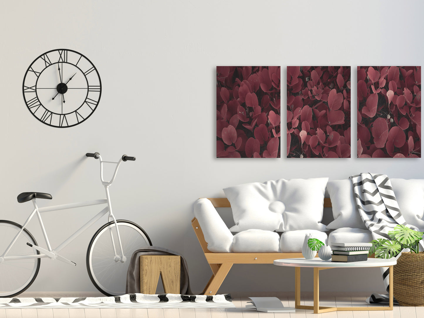 Leaves wall art, modern wall art, canvas painting , plant wall art, decorative gift, printable wall art set of 3, multi panel wall art