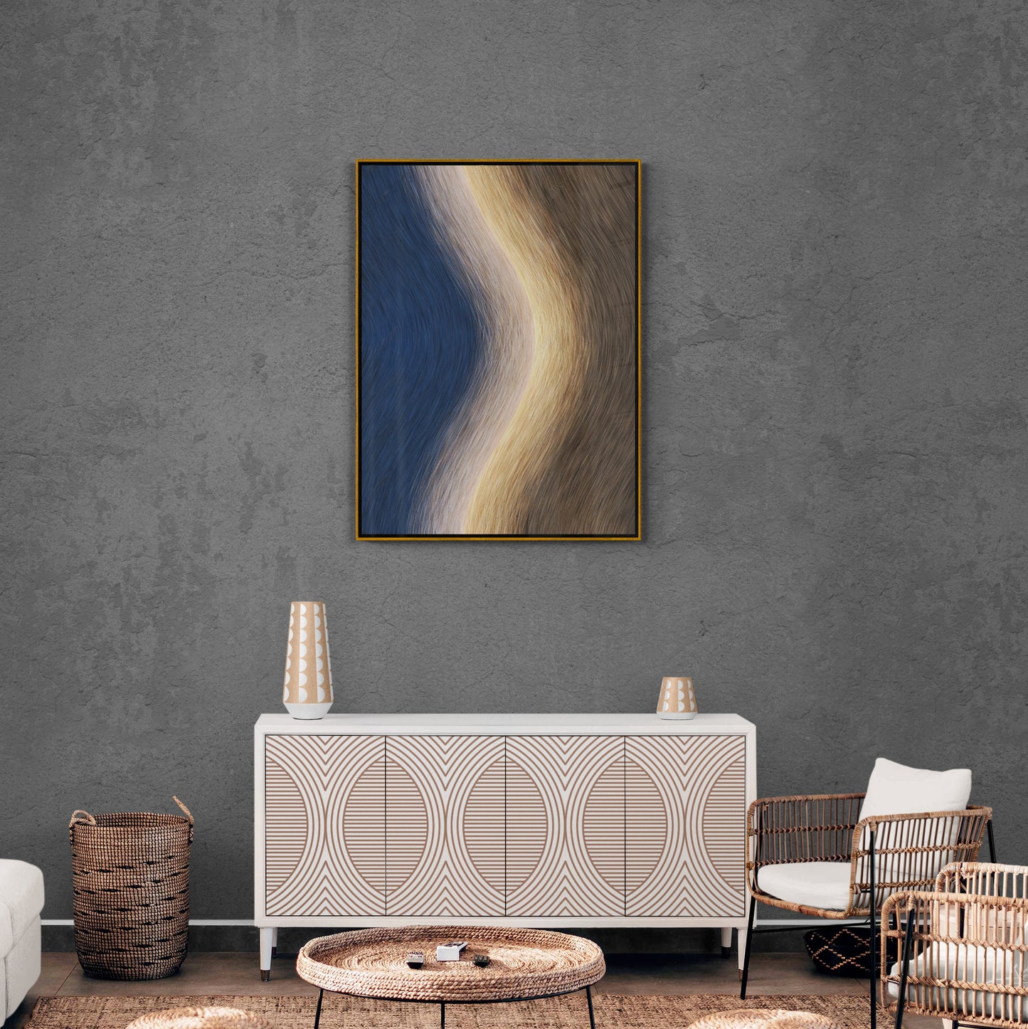 Abstrakter Leinwanddruck, Wellenkunstwerk, gerahmte Wandkunst, zeitgenössischer Kunstdruck, große moderne Wandkunst, Geschenk zur Wohnungserwärmung, Wohnzimmerwandkunst
