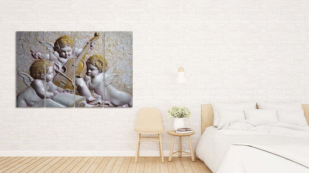 Engel-Wandbilder auf Leinwand, Wanddekoration für Zuhause, Leinwandgemälde, Einweihungs- und Hochzeitsgeschenk