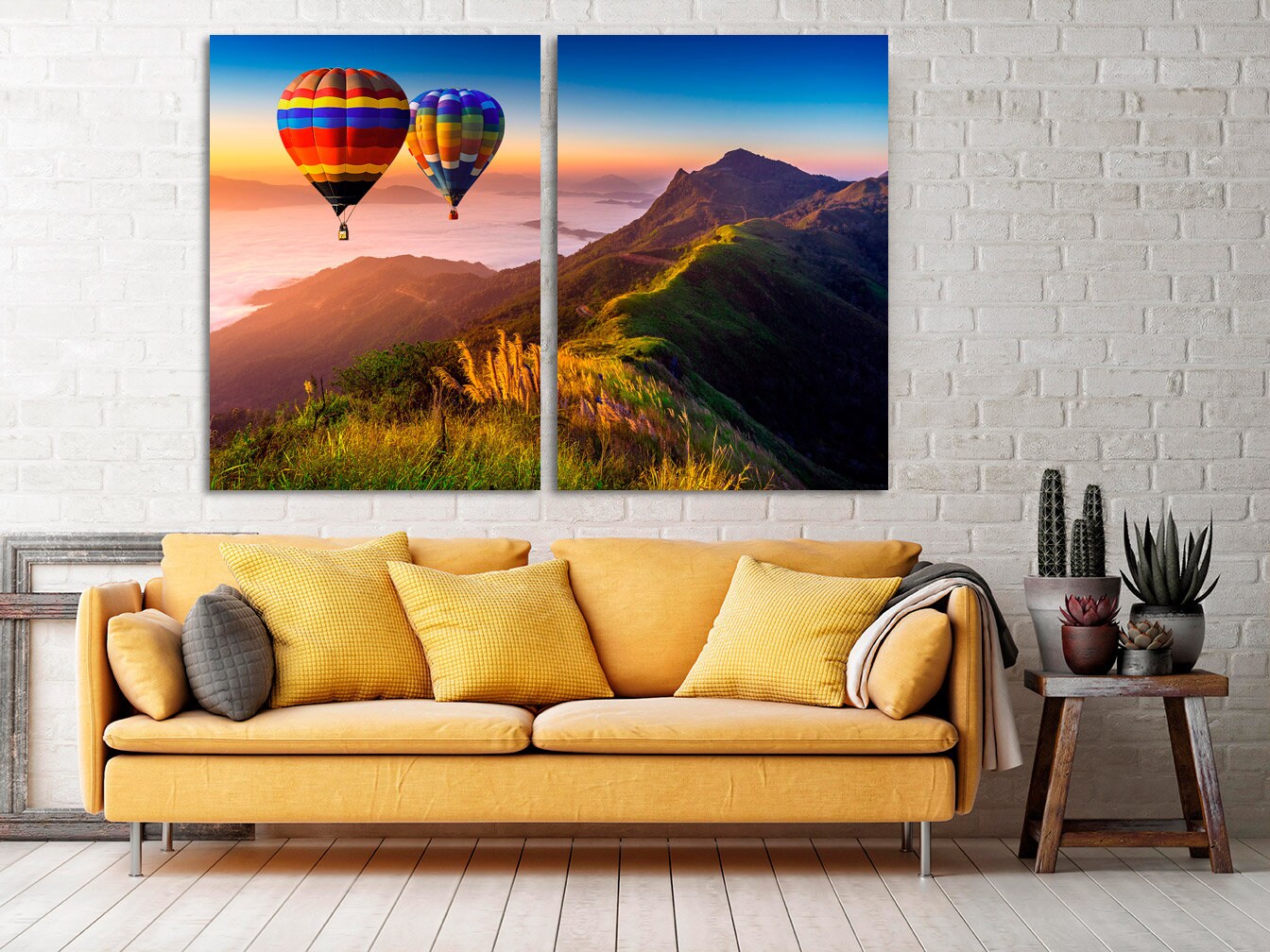 Landschaft Wanddekoration Natur Wandkunst Gemälde auf Leinwand Bauernhaus Wanddekoration Home Wanddekoration Leinwandgemälde Ballon Wandkunst