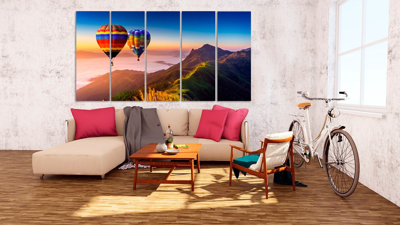 Landschaft Wanddekoration Natur Wandkunst Gemälde auf Leinwand Bauernhaus Wanddekoration Home Wanddekoration Leinwandgemälde Ballon Wandkunst