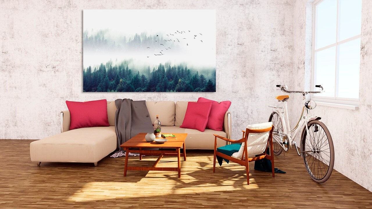 Wald Wandkunst Gemälde auf Leinwand Wohnwand Dekor Leinwandgemälde Einweihungs- und Hochzeitsgeschenk Bauernhaus Wanddekoration Multi Panel Wandkunst