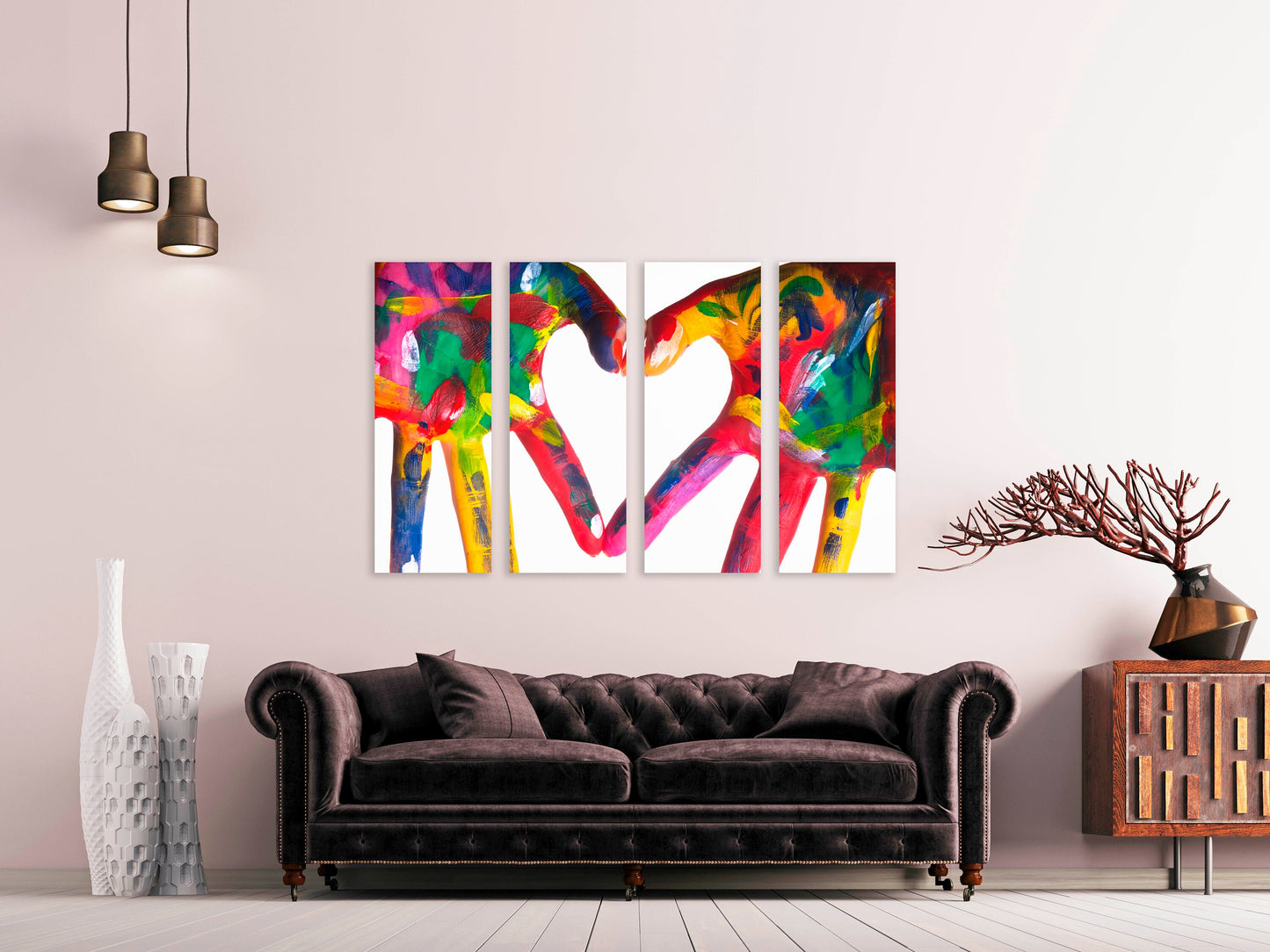 Herz-Wandkunst, Liebesgemälde, Valentinstagsgeschenk, Liebesbild, Herz-Wanddekor, Kunst eines verliebten Paares
