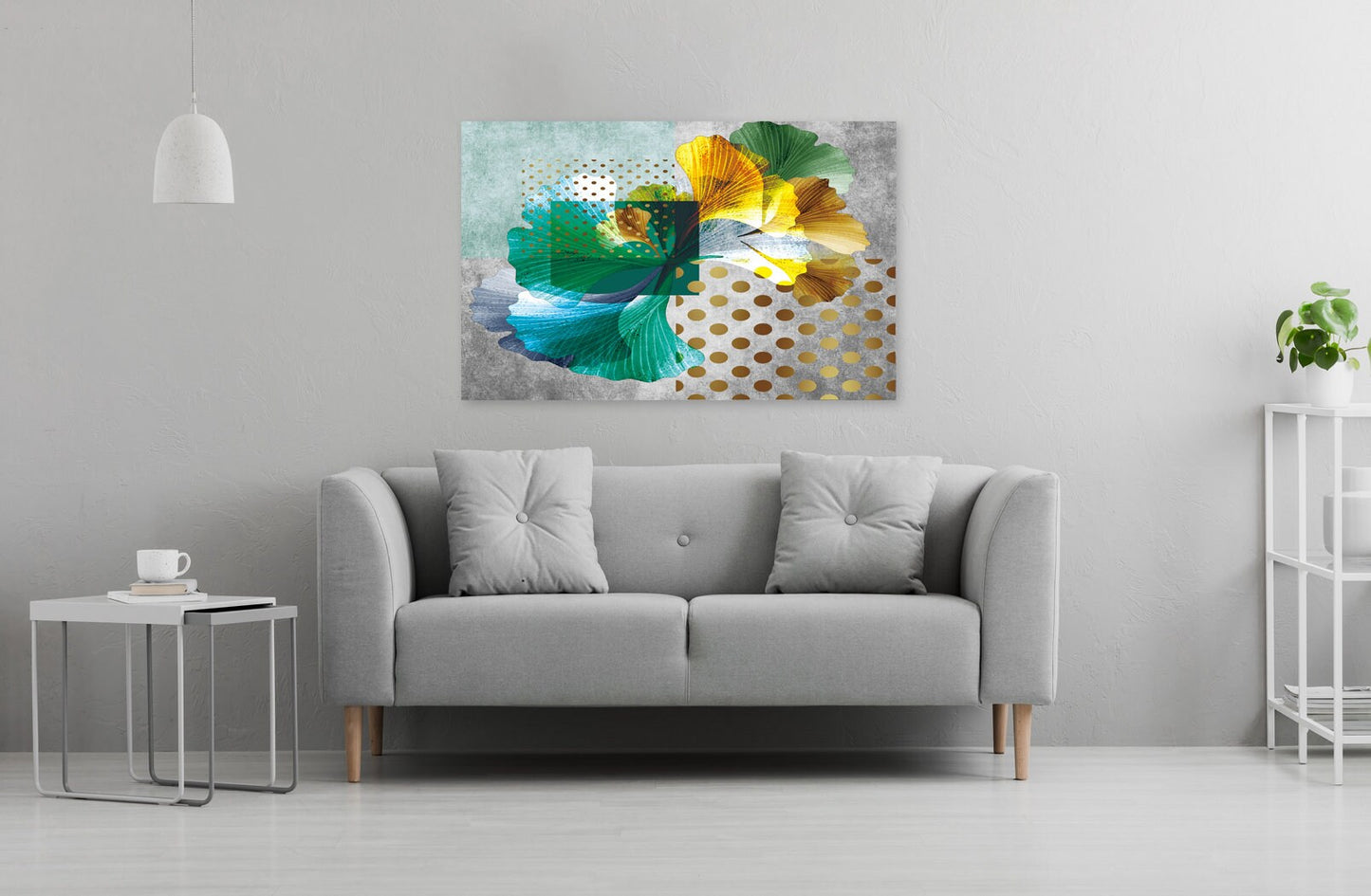 Kräuterdrucke moderne abstrakte Wandkunst, abstrakte Malerei, Blätter Wandkunst, geometrische Wandkunst