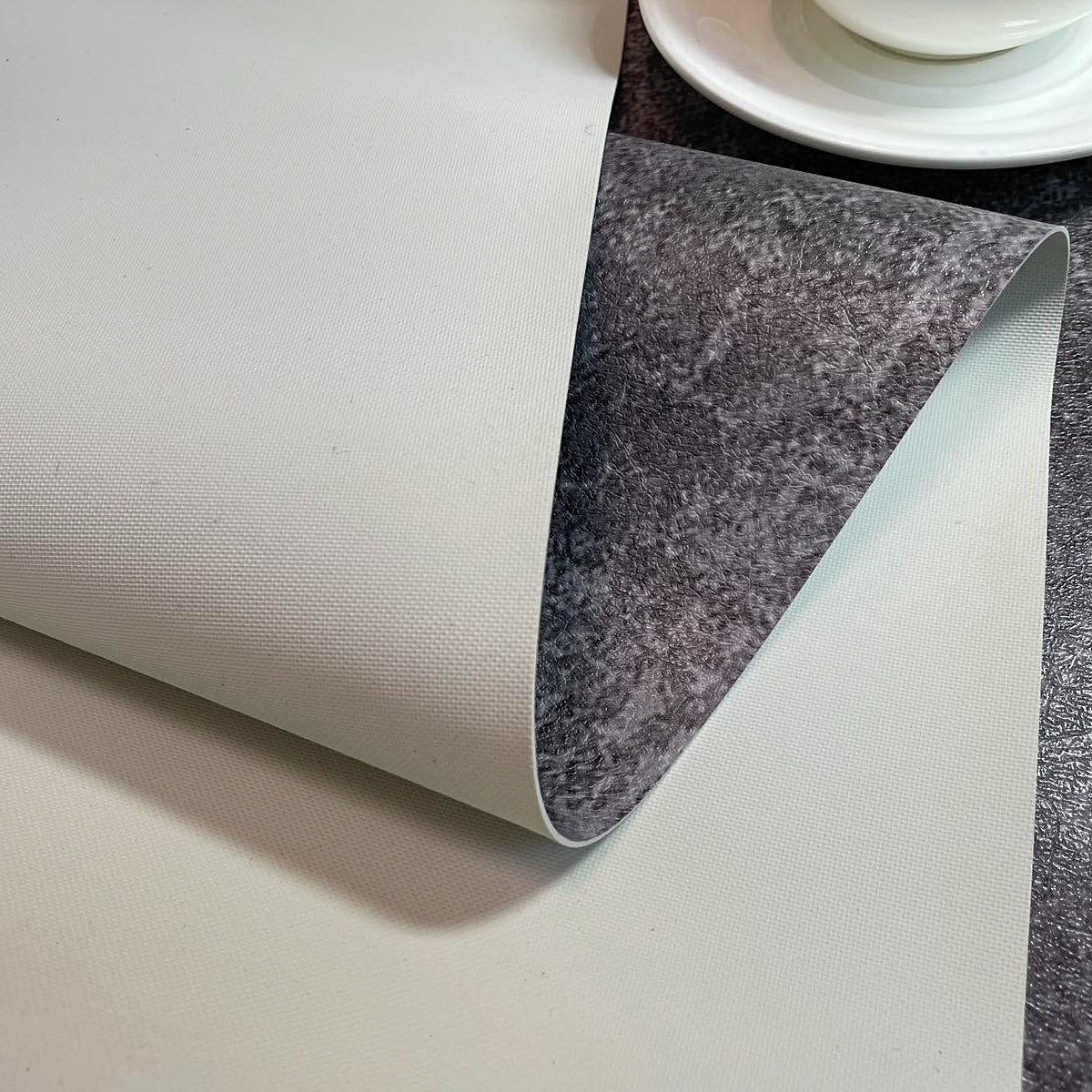 Wasserfeste, lederähnliche Tischdecke mit Aufdruck, Küchenabdeckung „Abstrakte Kreise“