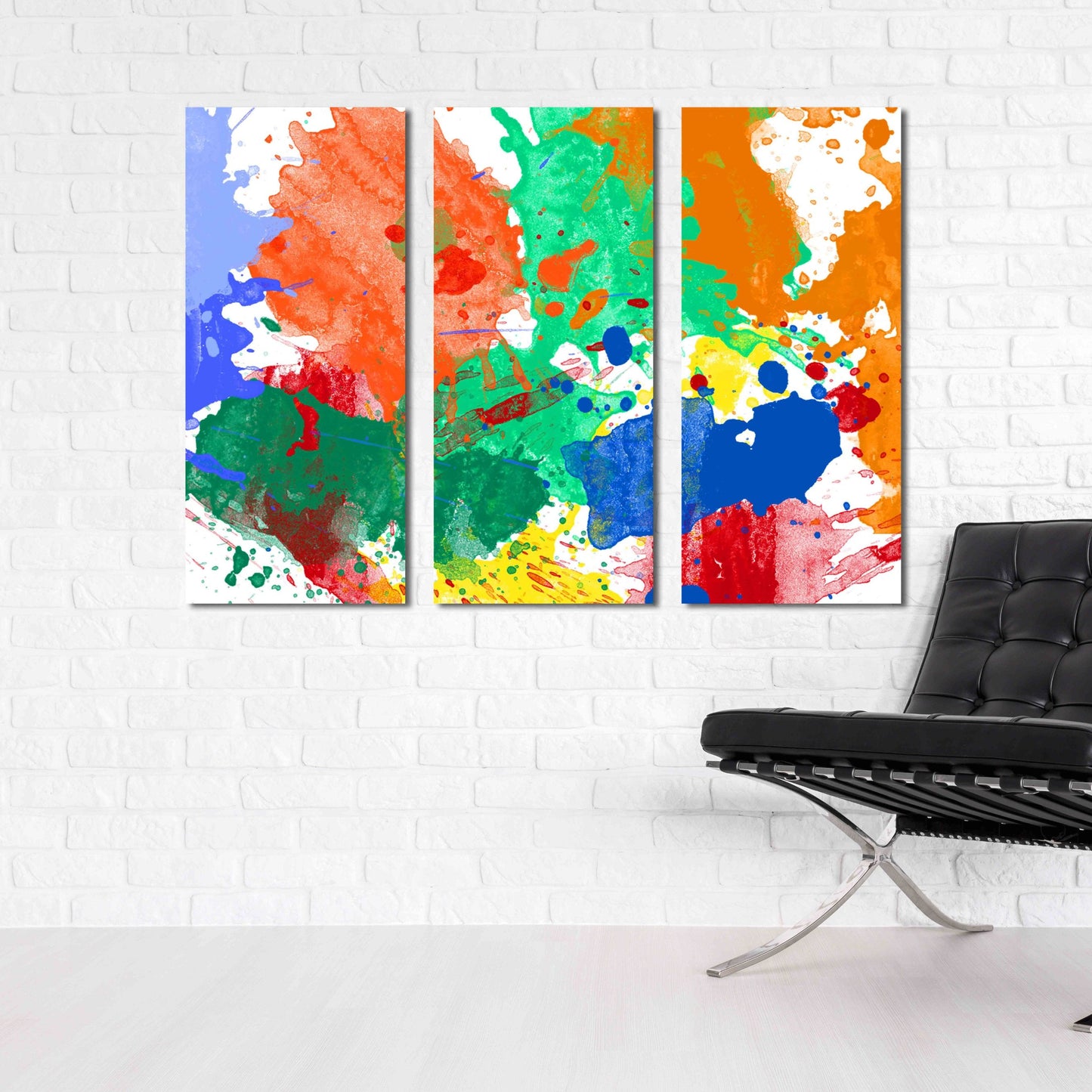 Abstrakter Druck mit Pinselstrichen, Aquarell, abstrakte Wandkunst, Heimwanddekoration, moderne abstrakte Kunst, mehrteilige Leinwand, 3-teilige Wandkunst