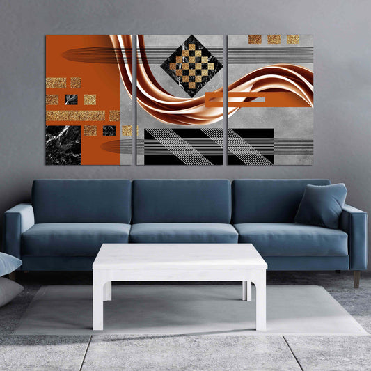 Home wall decor Canvas painting Large panel wall art Picture frames Checkered decor Abstract expressionist