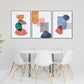 Mid century modern abstract wall art, printable wall art set of 3, minimalist wall art, geometric canvas painting