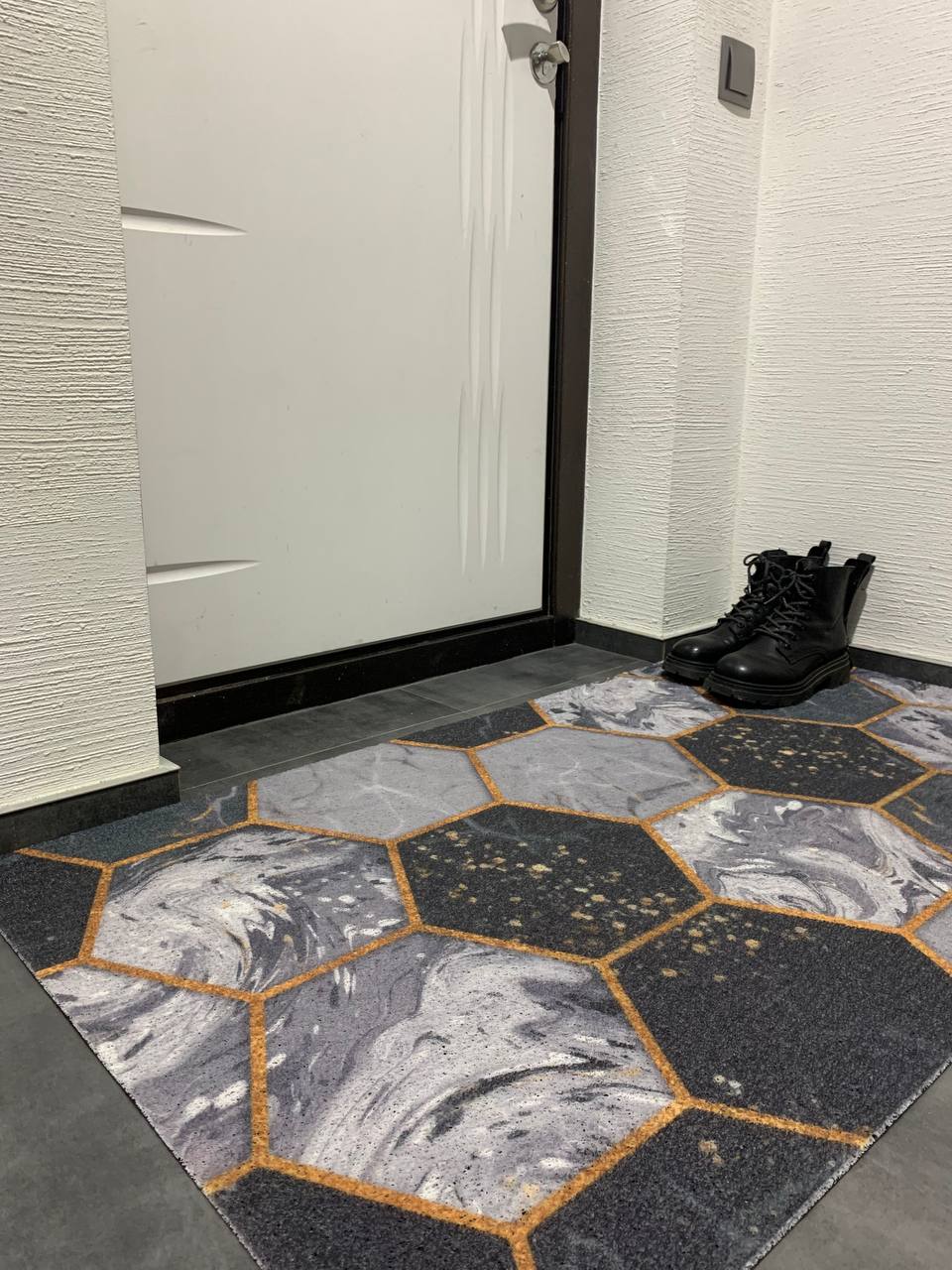 Schmutzabweisender Teppich, Flurmatte aus Gummi „Wabenmuster“