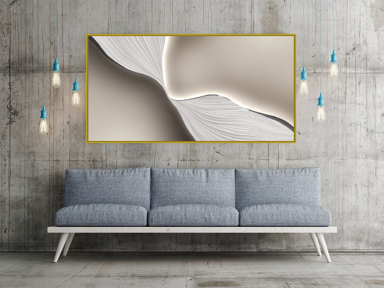 Large abstract wall art, grey floater frame canvas print, contemporary artwork, modern living room wall art, printable framed wall art