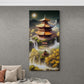 Large oriental canvas print, framed japanese wall art, floater frame wall art, architecture wall art, modern Asian nature wall art bedroom