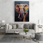 Colorful elephant wall art, large animal canvas print, printable oil paint effect artwork, modern floater frame wall art, bedroom artwork