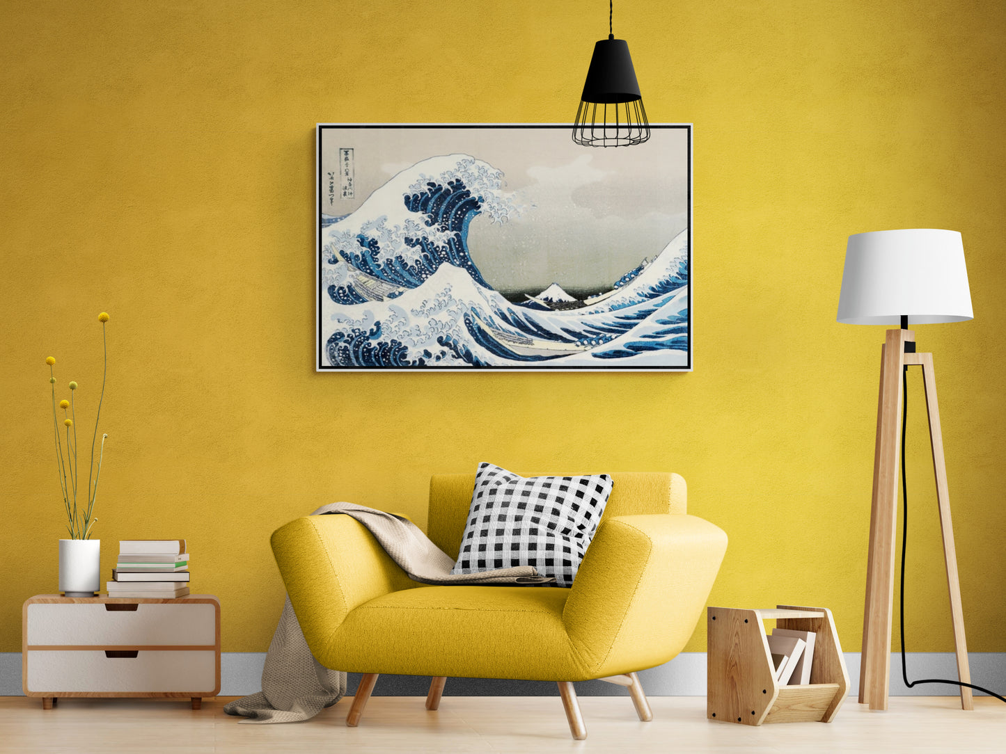 Chinoiserie wall art, framed nautical artwork, oriental wave canvas print, seascape wall art, large oriental art print, gift wall art