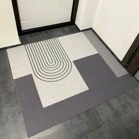 Schmutzabweisender Teppich, Flurteppich im skandinavischen Stil „Graues Labyrinth“