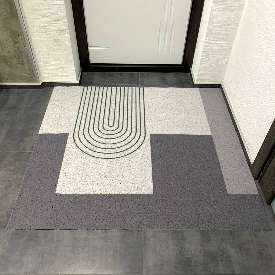 Schmutzabweisender Teppich, Flurteppich im skandinavischen Stil „Graues Labyrinth“