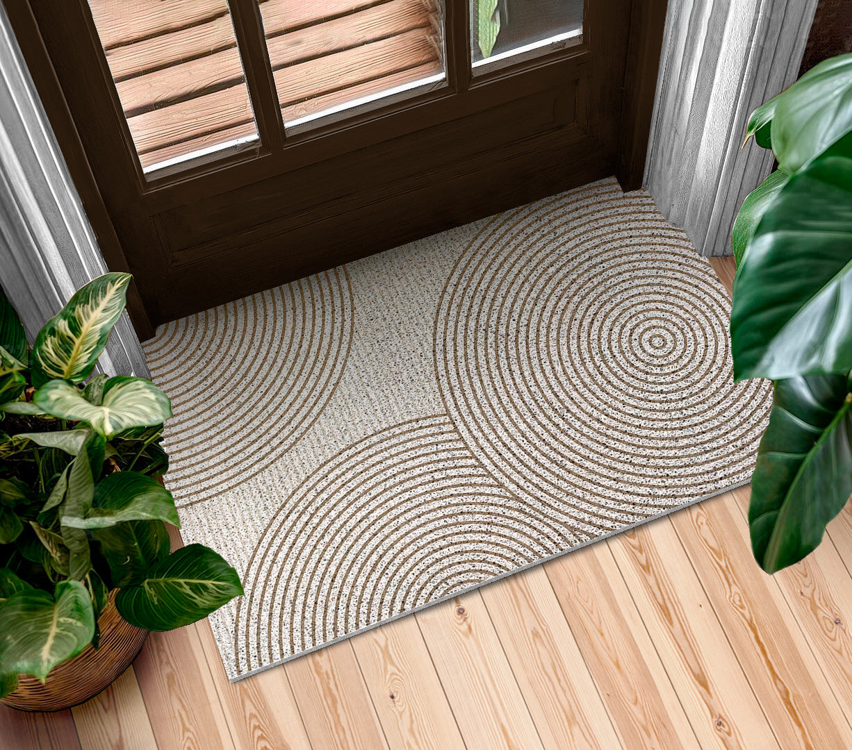 Schmutzabweisender Teppich, Flurteppich „Kreise“
