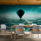 Self adhesive wallpaper with big blue baloon in the sky, removable wallpaper, peel and stick wal mural