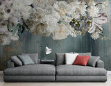 Extra large floral wallpaper, peel and stick botanical wall mural, temporary wallpaper with flowers, peel and stick wallpaper, vinyl wallpaper