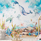 Extra large nursery wallpaper, self adhesive kids wall mural wirh underwater world, peel and stick wallpaper, accentual wallpaper for child bedroom