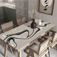 Tischdecke aus PVC mit Lederstruktur und -muster, Tischdecke „Abstract Beige“