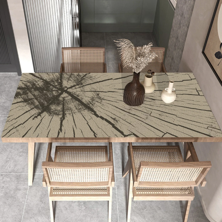 Stilvolle Tischdecke mit Lederstruktur, Tischdecke unter dem Leder „Scheunenholz“