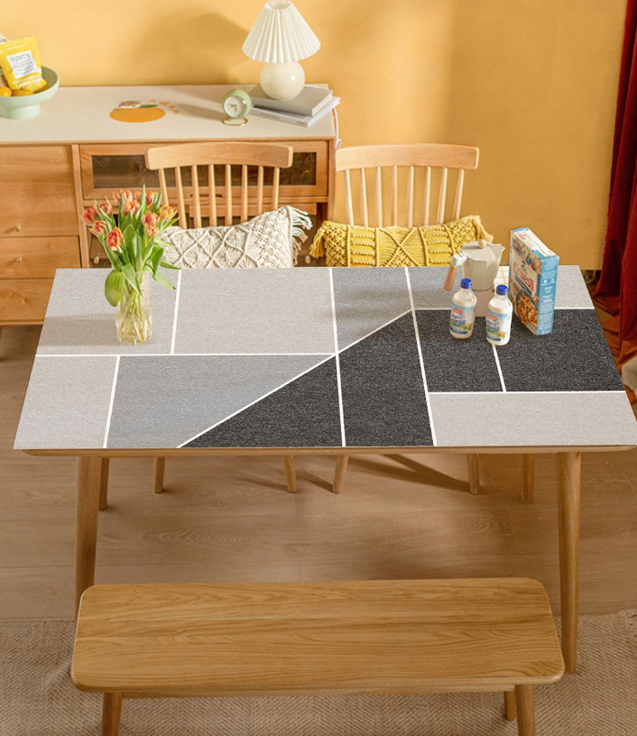 PVC-Tischdecken in verschiedenen Größen für den Küchentisch, Tischfolie mit dem Muster „Strenges Muster“