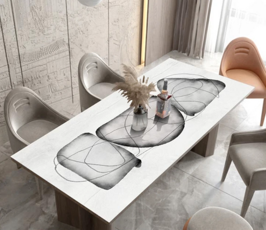 PVC-Tischdecke für Esstisch, Tischfolie in verschiedenen Größen "Karesansui Abstract"