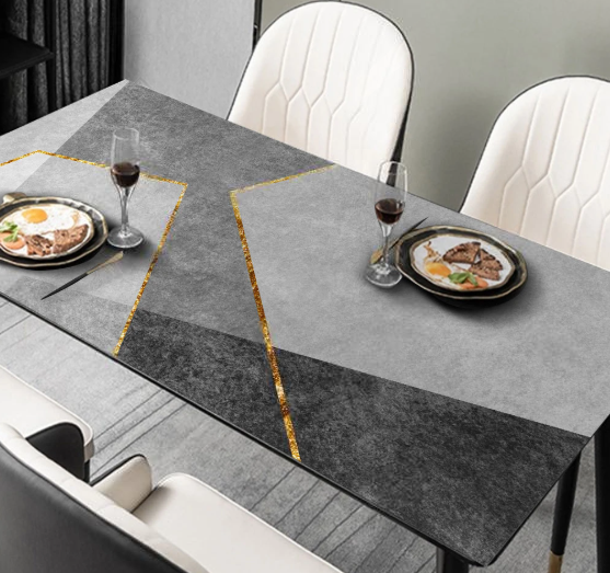 Tischschutz für Café oder Restaurant, Tischdecke mit Lederstruktur „Shades of Gray“