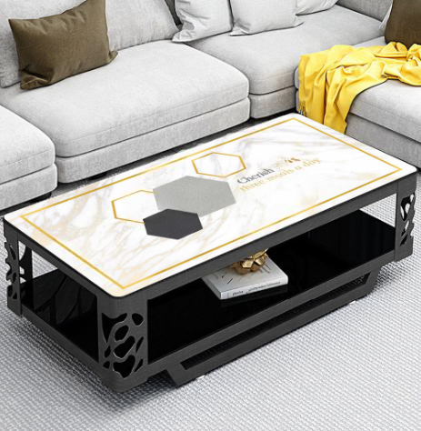 Weiße Tischdecke für Küche und Esszimmer nach Maß „White Marble“