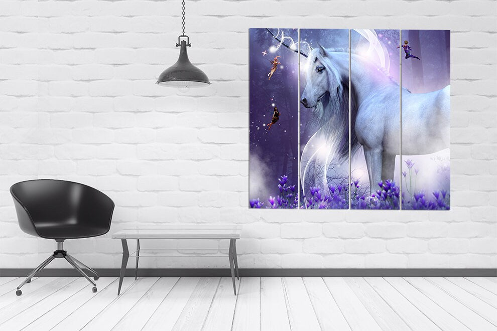 Unicorn wall art canvas paintings on canvas, nursery art print, fantasy art print, nursery wall decor, home wall decor, canvas painting,