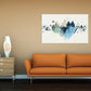Blaue Berge Geometrisch Abstrakt minimalistisch Natur Wandkunst Gemälde auf Leinwand Wohnwand Dekor Wandkunst Extra großes Leinwandgemälde