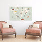 Kinder-Weltkarte-Wandbilder auf Leinwand, Kinderzimmer-Wandkunst, Weltkarte-Wandkunst, Wohnwanddekor, Leinwandgemälde, Weltkarte-Leinwand