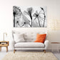 Blumen-Wandbilder auf Leinwand, Wanddekoration für Zuhause, Leinwandgemälde, Schwarz-Weiß-Kunst, botanische Gemälde, extra große Wandkunst