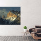 Berge Wandkunst Gemälde auf Leinwand, Wandbilder Berge, Natur Wandkunst, Wohnwanddekoration, Bergkunstdruck, Landschaftsmalerei