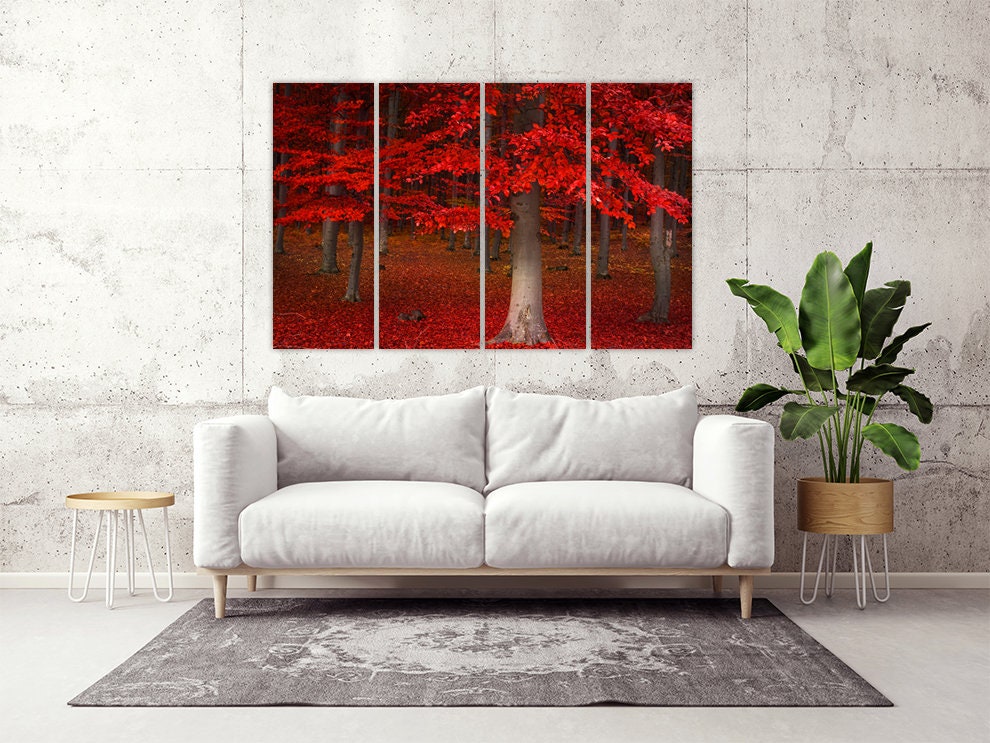 Forest wall art paintings on canvas, home wall decor, canvas painting, housewarming and wedding gift