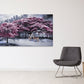 Wald Wandkunst Gemälde auf Leinwand Natur Malerei Home Wand Dekor Holz Wandkunst Multi Panel Wandkunst extra große Wandkunst rosa Bäume Kunst