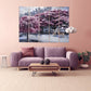 Wald Wandkunst Gemälde auf Leinwand Natur Malerei Home Wand Dekor Holz Wandkunst Multi Panel Wandkunst extra große Wandkunst rosa Bäume Kunst