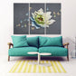 Blumen Wandkunst Gemälde auf Leinwand, Wandkunst Boho Blumen, Leinwandgemälde, große Wandkunst, Bauernhaus Wanddekoration, mehrteilige Wandkunst