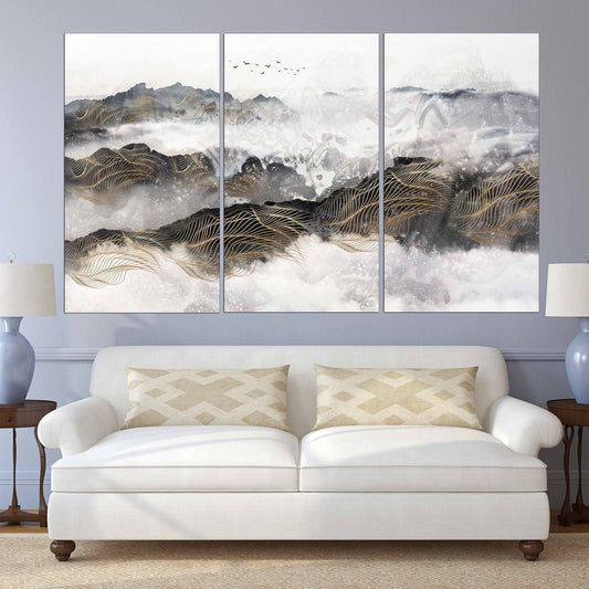 Mountains wall art Abstract wall art paintings on canvas, nature wall art home wall decor, home decor gift, pastel wall art