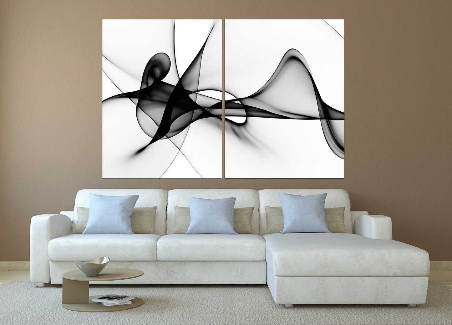 Black and white art Multi panel canvas Multi panel wall art dining room wall decor Abstract wall art Abstract painting Extra large wall art