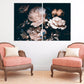 Blumen Wandkunst Gemälde auf Leinwand, Pfingstrosen Wandkunst, Wohnwanddekor, Leinwandgemälde, Wandkunst Boho Blumen, Blumen Leinwand