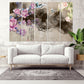 Druckbare Wandkunst abstrakte Blume, abstrakte Malerei, Wohndekor-Geschenk, Leinwandkunst abstrakt, mehrteilige Wandkunst, zeitgenössische Kunst