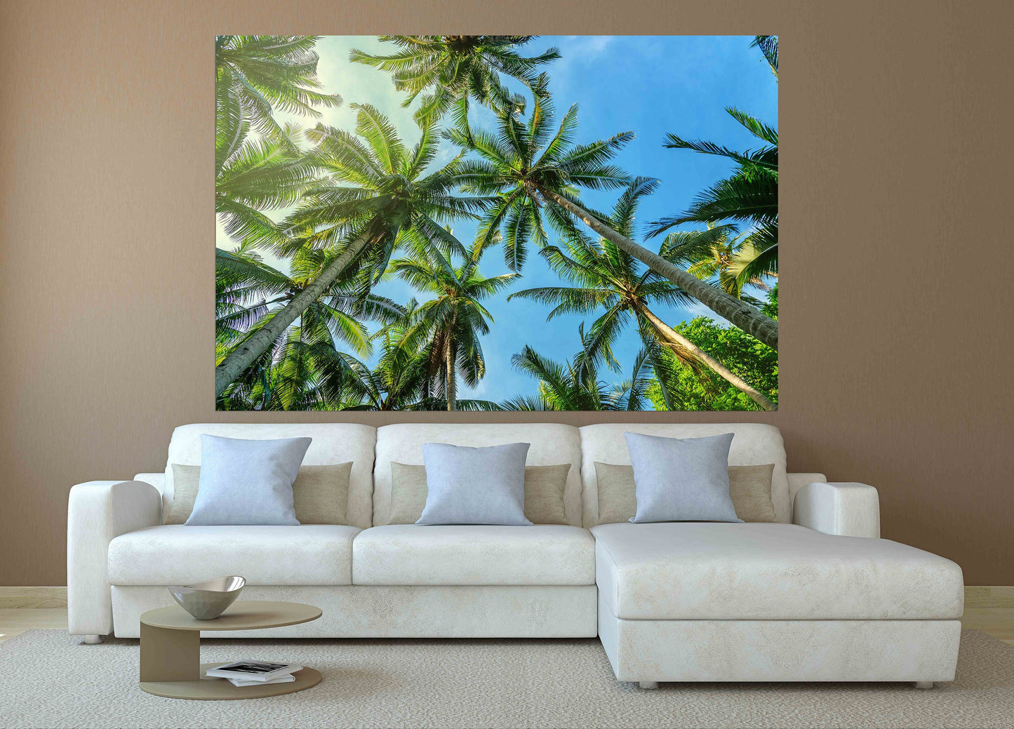 Palm tree wall art Tree topper wall art Tree Branch Print Home wall decor Canvas painting Multi panel wall art Palm leaf wall art