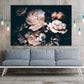 Blumen Wandkunst Gemälde auf Leinwand, Pfingstrosen Wandkunst, Wohnwanddekor, Leinwandgemälde, Wandkunst Boho Blumen, Blumen Leinwand