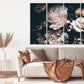 Blumen Wandkunst Gemälde auf Leinwand, Pfingstrosen Wandkunst, Wohnwanddekor, Leinwandgemälde, Wandkunst Boho Blumen, Blumen Leinwand