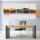 Mountain line art wall print Modern abstract art Abstract art print Multi panel canvas room wall decor Abstract wall art Abstract painting