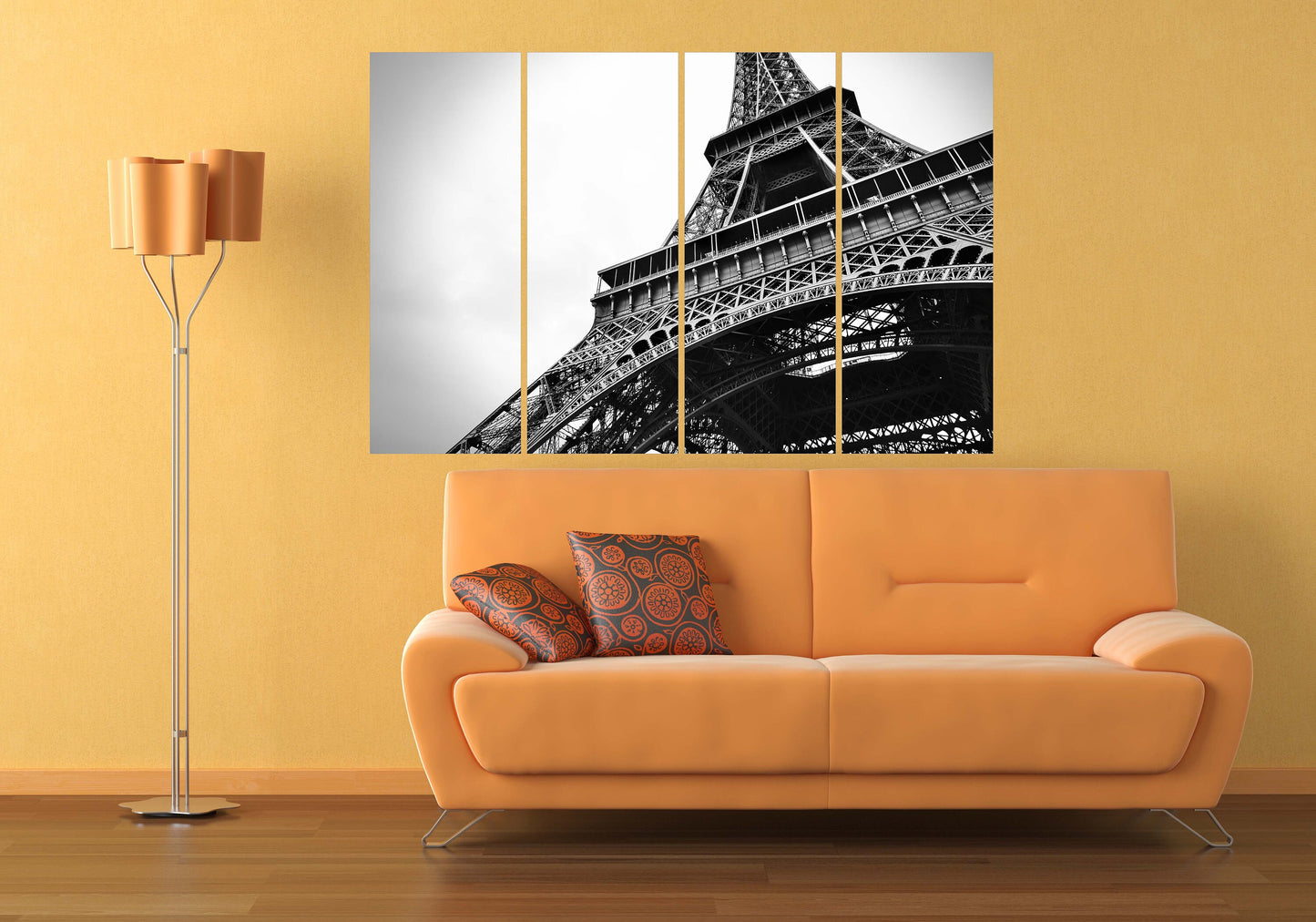 Paris wall art Eiffel tower wall decal large canvas art black and white art extra large wall art canvas wall art multi panel wall art