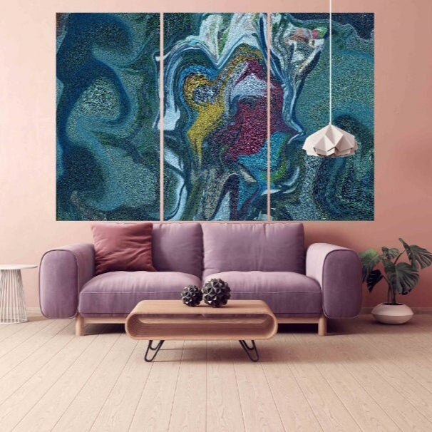 Marble wall decor Marble canvas abstract Abstract wall art paintings on canvas Multi panel wall art Marble canvas Pour painting