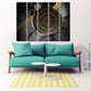 Schwarz-goldene abstrakte Wandkunst-Sets von 4 abstrakten Wandkunstgemälden auf Leinwand, Wohnwanddekor, Leinwandgemälde, moderne abstrakte Kunst